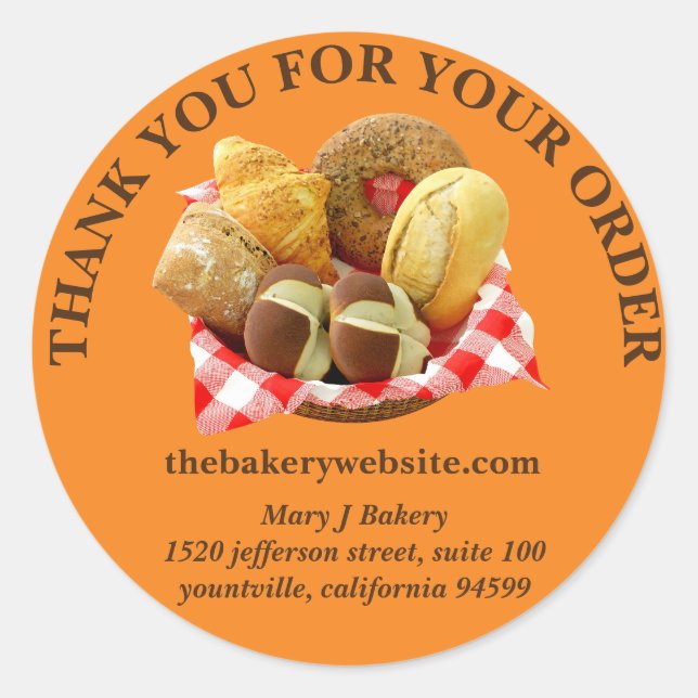 Obrigado Para Sua Etiqueta Personalizada De Pedido (Frente)