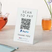 Obrigado Paypal Modern Scan to Pay QR Code White