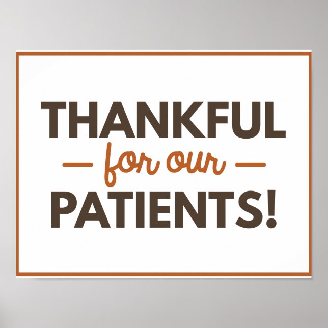 Obrigado pela Poster dos nossos pacientes (Frente)