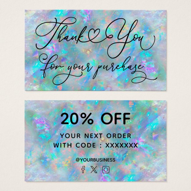 obrigado pela sua compra opala azul (Frente & Verso)