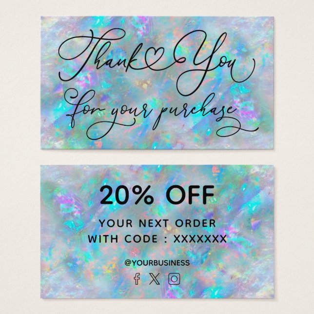 obrigado pela sua compra opala azul (Frente & Verso)