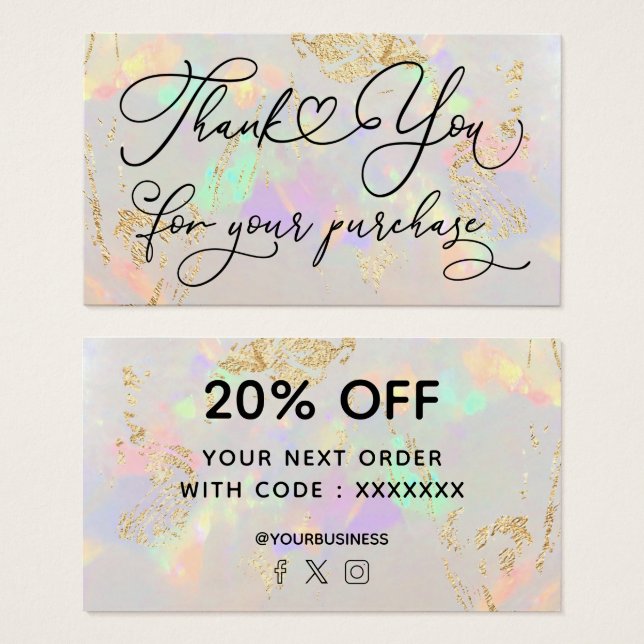 obrigado pela sua compra opala branca (Frente & Verso)