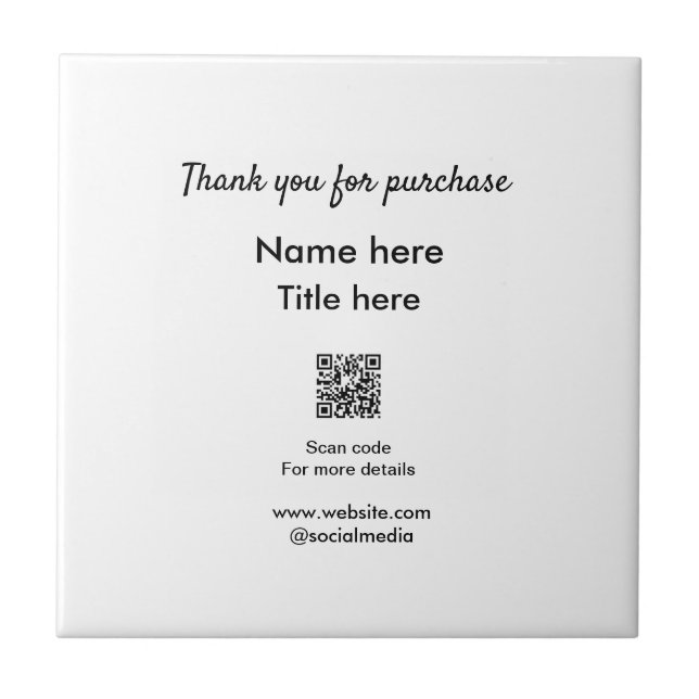 Obrigado pelo nome de compra aqui digitalizar QR (Frente)