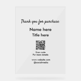Obrigado pelo nome de compra aqui digitalizar QR