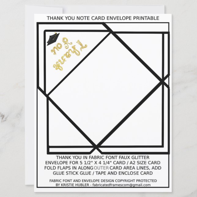 Obrigado pelo papel de envelope da placa de nota d (Frente)