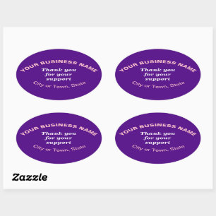 Obrigado pelo seu apoio ao adesivo oval roxo