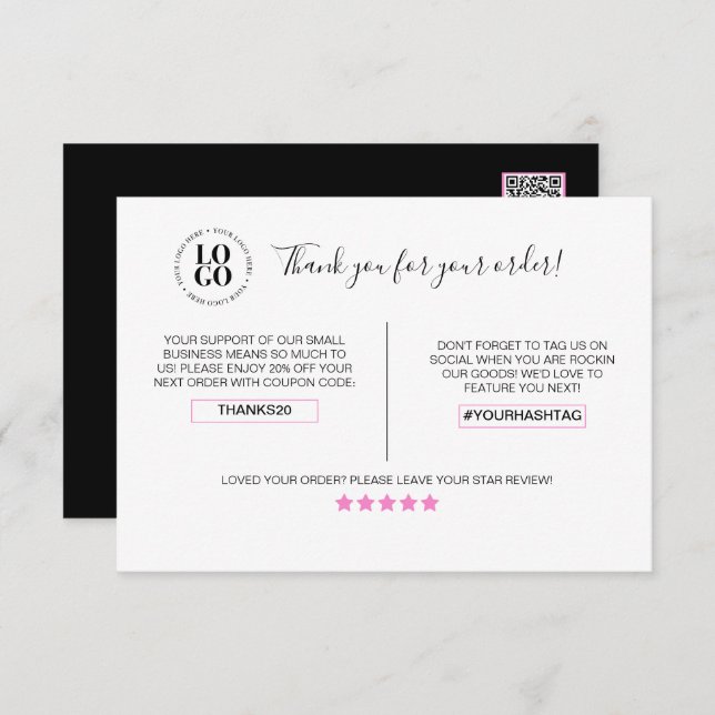 Obrigado Pelo Seu Cartão De Desconto Do Cliente (Frente/Verso)