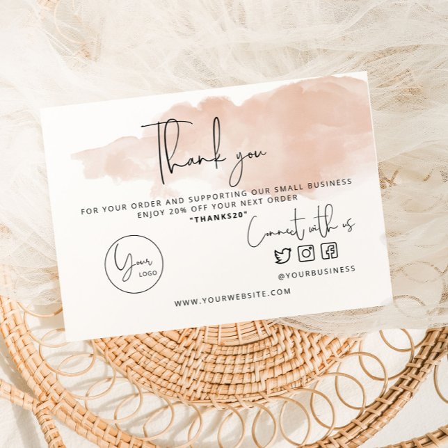 Obrigado pelo seu cartão de pedido. Placa para peq (Criador carregado)