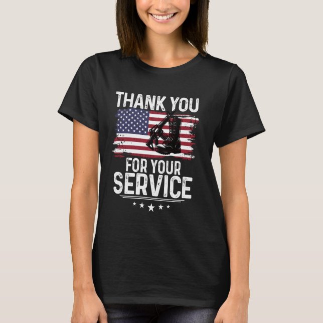 Obrigado Pelo Seu Serviço De Camisa Boot Militar (Frente)