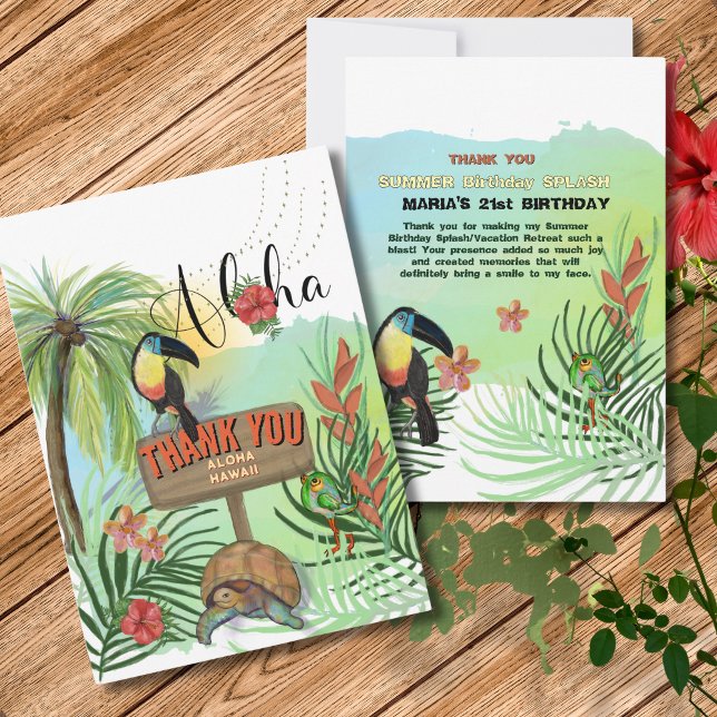 Obrigado personalizado cartão ALOHA HAWAII (Personalized THANK YOU ALOHA HAWAII card )