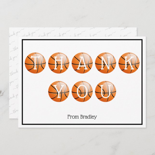 Obrigado Personalizado De Basquete (Frente/Verso)