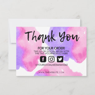Obrigado Pink Purple Watercolor Media Insert