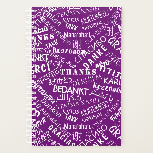 Obrigado Planejador de Texto Roxo ou Escolher Core (Frente)
