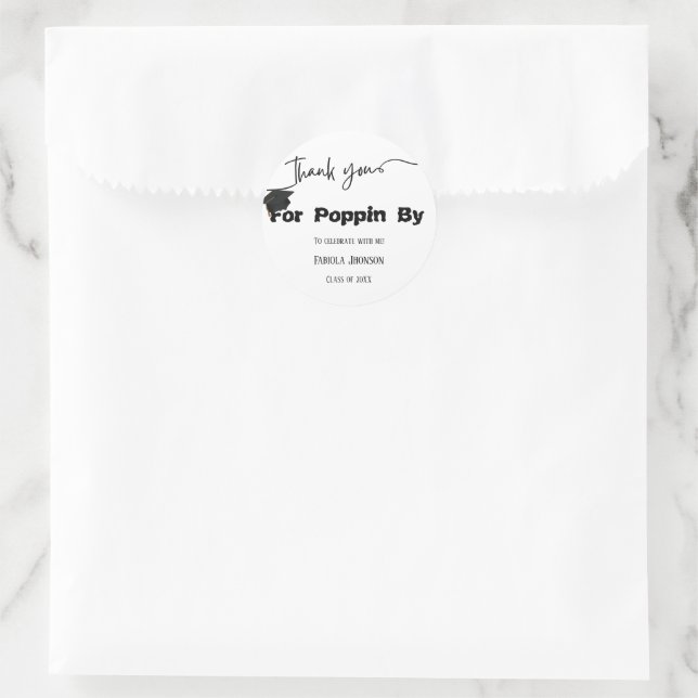 Obrigado poopin pelo adesivo da graduação, pipoca (Bolsa)