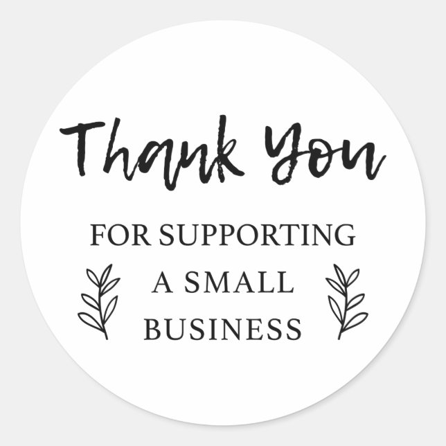 Obrigado Por Apoiar A Etiqueta Para Pequenas Empre (Frente)