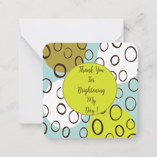 Obrigado Por Aproximar Meu Cartão De Nota De Dia: (Frente)