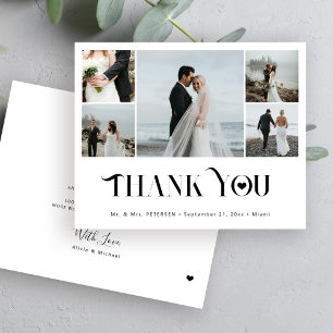 Obrigado por casamento com colagem de 5 fotos mode