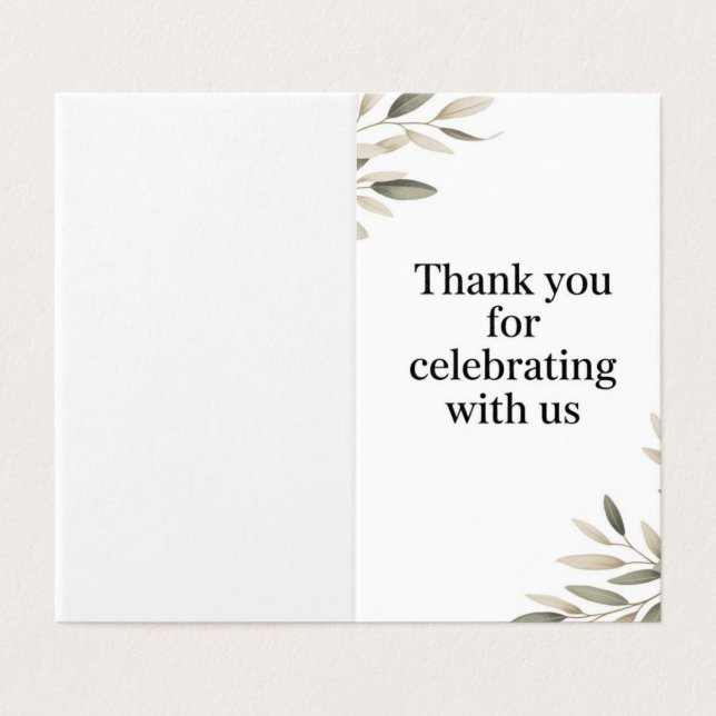 Obrigado por Celebrar - Cartão de Casamento Elegan (Exterior Desdobrado)