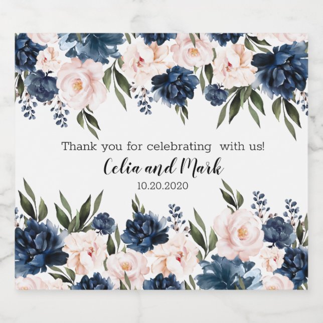 Obrigado por Celebrar Conosco Rosa e Azul (Rótulo Único)