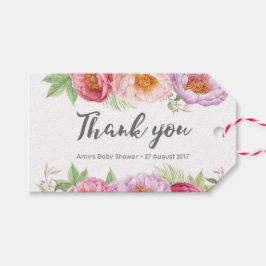 Obrigado por etiquetas | Marcas de favor | Peônias