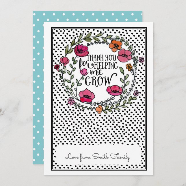 Obrigado por me ajudar a fazer crescer o cartão de (Frente/Verso)