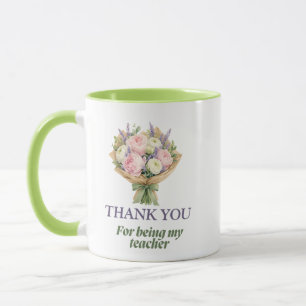 Obrigado Por Ser Meu Professor Caneca Cerâmica Flo