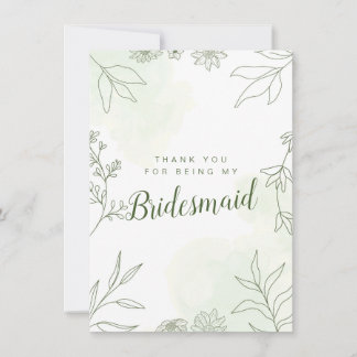 Obrigado por Ser Minha Dama de Honra Cartão de Cas