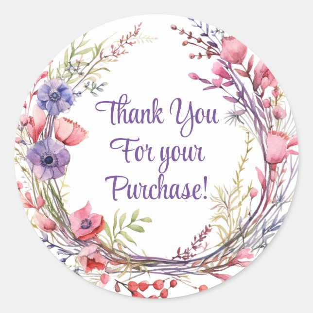 Obrigado por seus adesivos de compra (Frente)