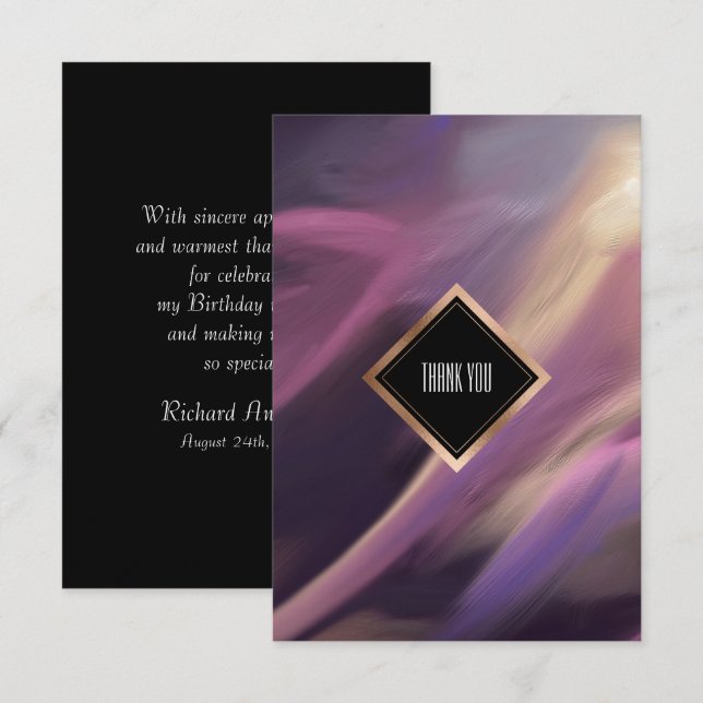 Obrigado por ter vindo ao meu cartão de aniversári (Frente/Verso)