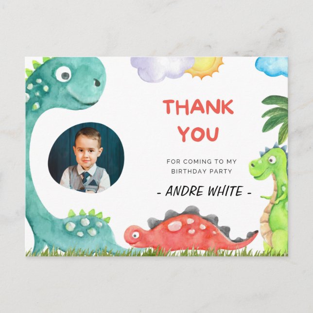 Obrigado por ter vindo ao meu cartão de festa de a (Frente)