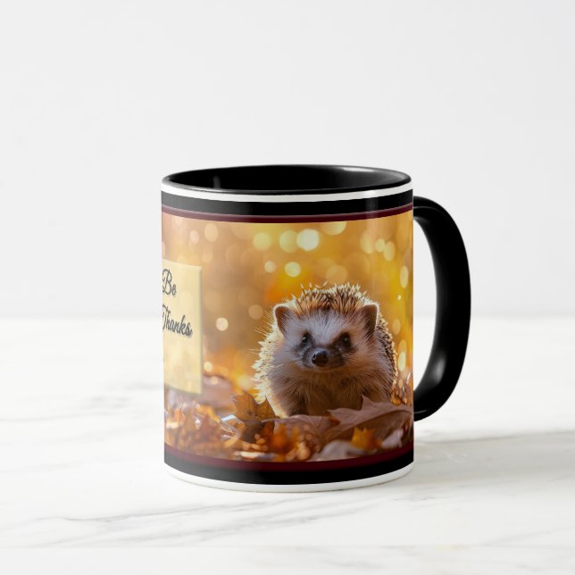 Obrigado & Presente Caneca de Ourico-do-mato de Ou (Frente Esquerda)