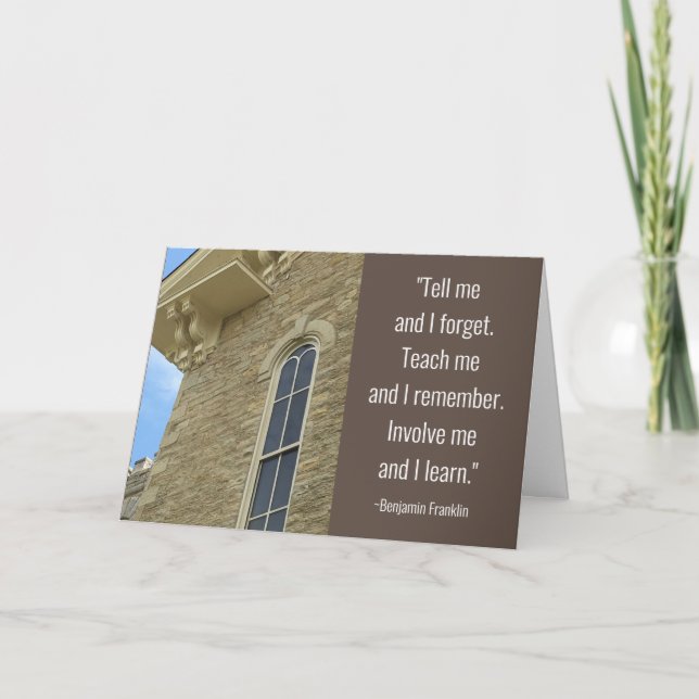 Obrigado, Professor, por me ensinar cartão (Frente)