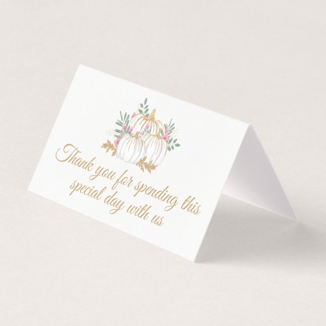 Obrigado Pumpkin Dourado Casamento de Ação de Graç (Frente)