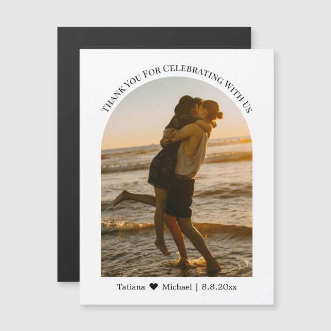 obrigado que o imã da foto do arco do casamento (Frente/Verso)