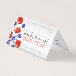 Obrigado Red Poppy & Cornflower Rusly Wood Card