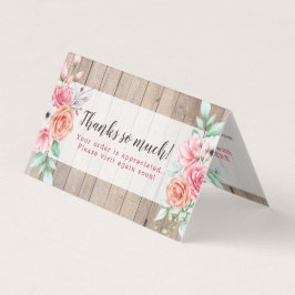 Obrigado, Russo Wood Country Farmhouse Rosa Card