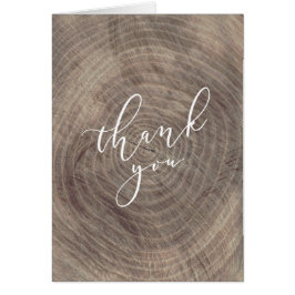 Obrigado rústico de madeira - cartão dobrado