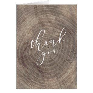 Obrigado rústico de madeira - cartão dobrado