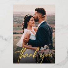 Obrigado Script Moderno de Foto de Casamento Chic