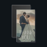 obrigado, seu mago de fotos de casamento da tipogr<br><div class="desc">obrigado elegante seu moderno cartão magnético de fotos de casamento da tipografia branca</div>