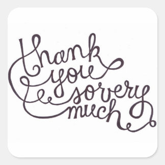 obrigado seus pequenos adesivos quadrados