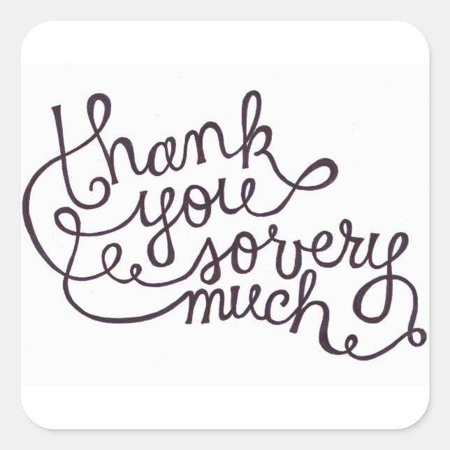 obrigado seus pequenos adesivos quadrados (Frente)