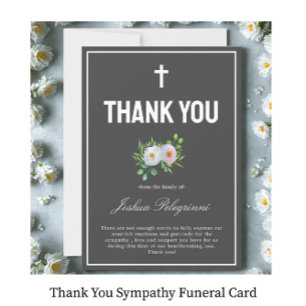 Obrigado Simpatia Cartão Funeral