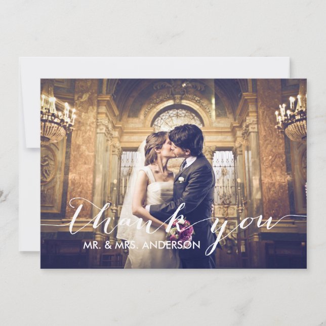 Obrigado simples você cartão com fotos do (Frente)