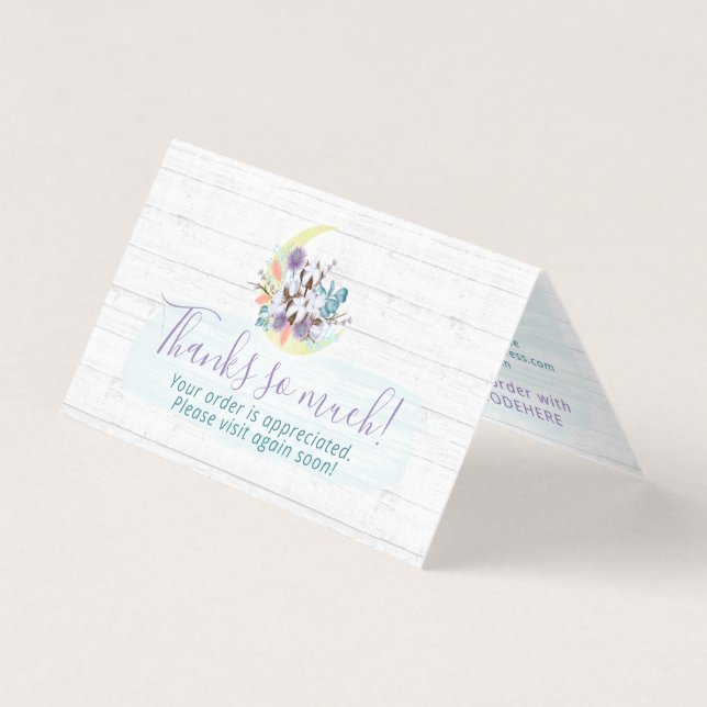 Obrigado Southern Floral Cotton Moon Rustic Card (Frente)