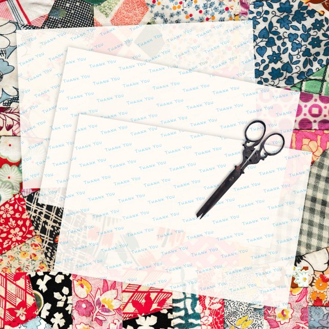 Obrigado Texto Papel Tecido Comercial Ecru (Criador carregado)