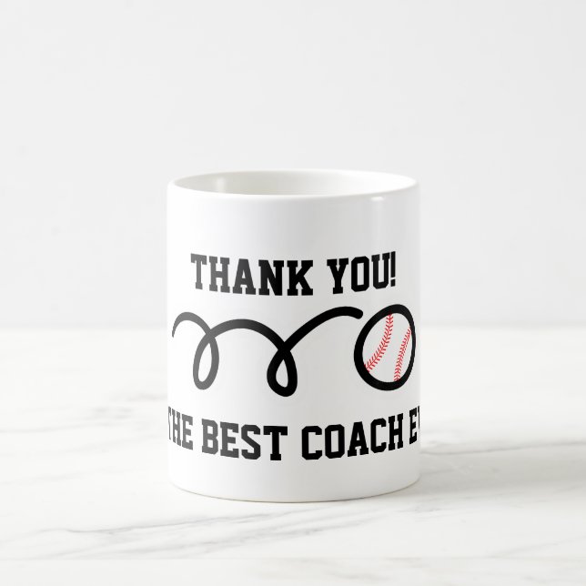 Obrigado treinador | caneca de café de beisebol (Centro)