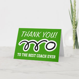 Obrigado treinador cartões de saudação de tênis