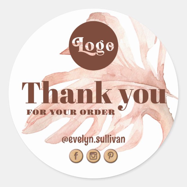 obrigado tropical boho seu adesivo (Frente)