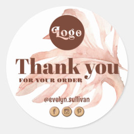 obrigado tropical boho seu adesivo